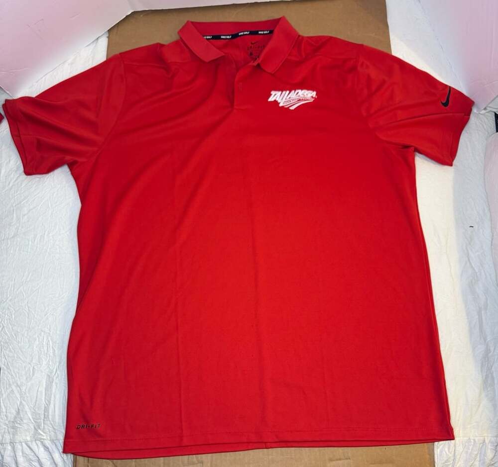 Nike Talladega Superspeedway Dri-Fit Red Polo Shirt Size XXL
